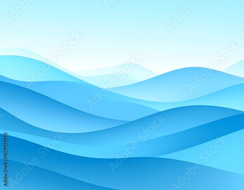 Abstract Gradient Blue Water Wave Modern Minimalist Background Illustration