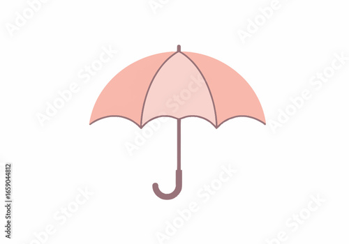 Pastel Pink Closed Umbrella with J-Shaped Handle.