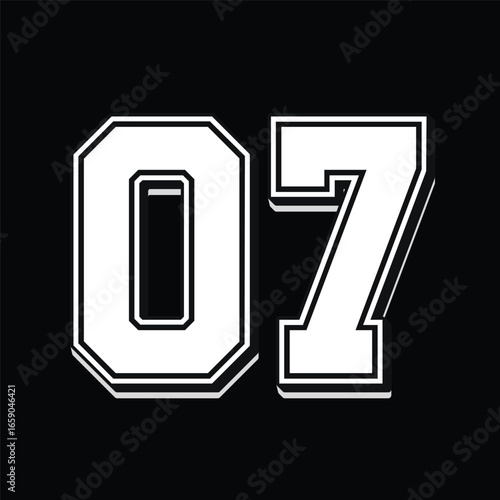 Jersey number 7 - Sport sign
