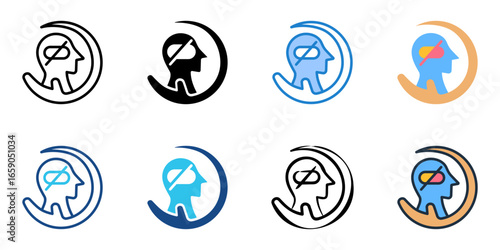 Addiction Recovery icon set multiple style collection 
