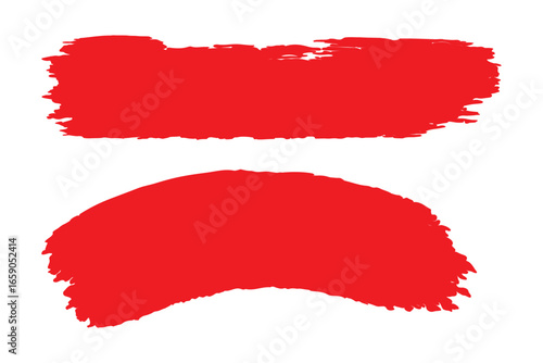 Abstract Black Grunge Brush Strokes Set on White Background Vector Illustration