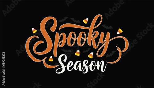 Spooky season Halloween typography vector .
