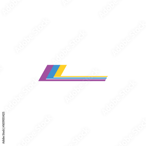 Abstract vector icon for sticker template, striping