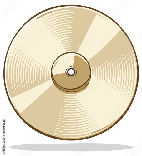Illustration of a Musical Cymbal Instrument for Percussion Orchestral Sounds