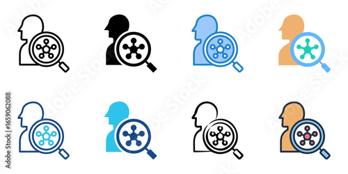 Epidemiology icon set multiple style collection 
