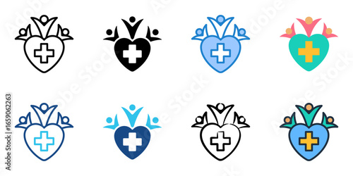 Public Health icon set multiple style collection 
