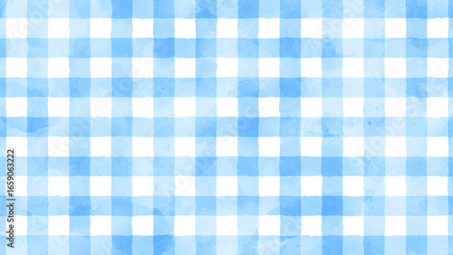 Watercolor Light Blue Check Pattern