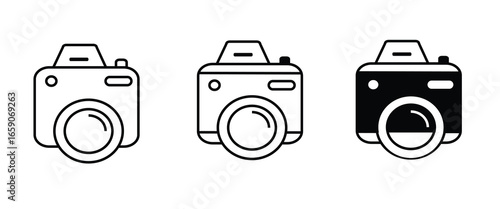 Camera icon set photo camera icon, background vector eps10.