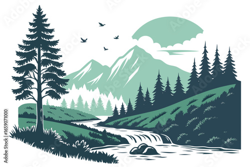 winter landscape with forest