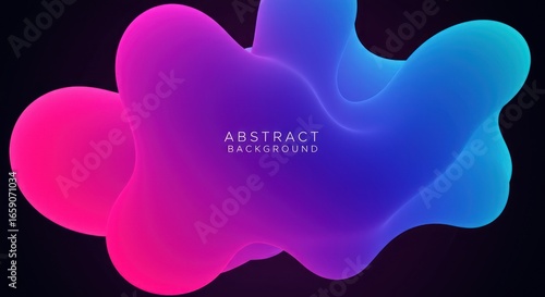 Luminous Fluid Form with a Vibrant Pink to Blue Gradient on a Dark Background