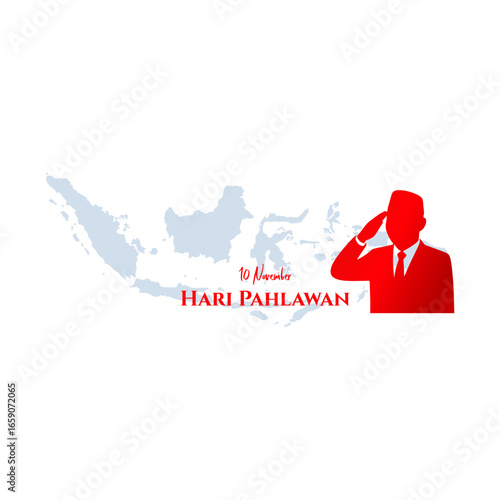 Greeting of hari pahlawan nasional Indonesian template design