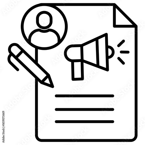 Copy Writer Outline Icon