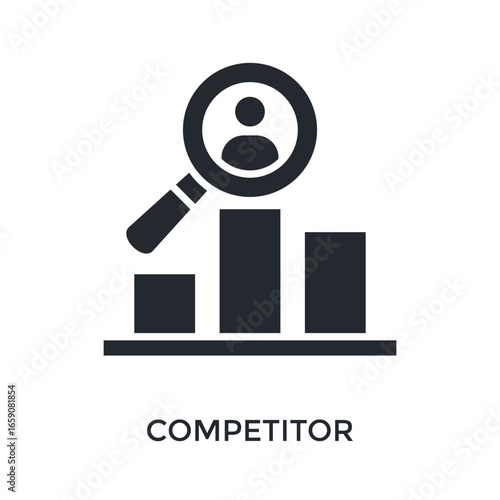 Competitor Icon Glyph Style. Vector Illustration For Graphic Design