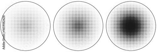 black white circular halftone dot pattern
