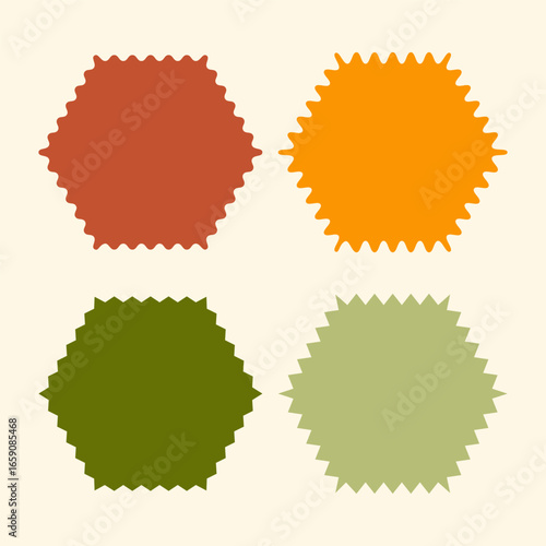 Retro Fall Color Palette with Zigzag Hexagon Fabric