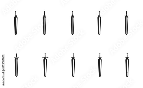 collection of sword symbols with different sword hilts