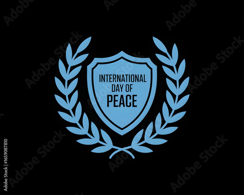 Celebrate International Day of Peace with this elegant blue laurel wreath design, perfect for global peace initiatives