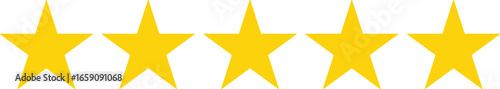 Five shining golden stars, symbolizing excellence and high quality