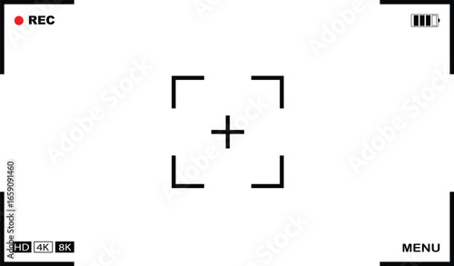 A modern and minimalist camera viewfinder or focus viewfinder