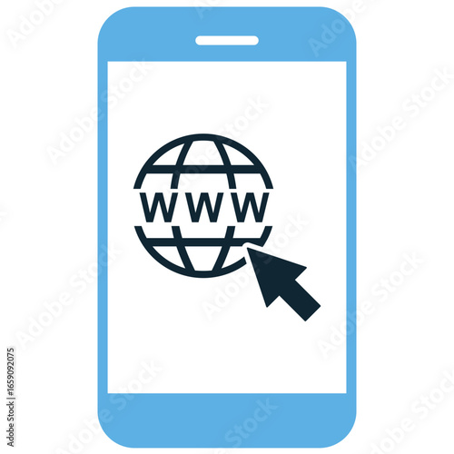 Mobile internet icon vector for wireless connectivity, mobile data, and online communication on the go. Perfect for illustrating smartphones, tablets, and portable network access.