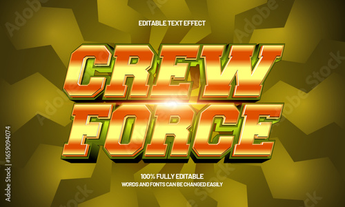 crew force editable text effect with a sport and team text style