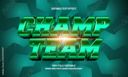 champ team editable text effect with a sport and team text style