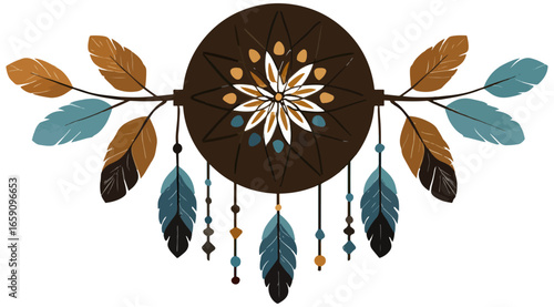 Colorful dream catcher graphic design