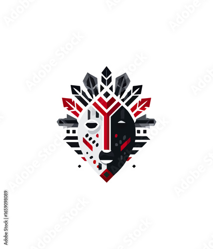 Abstract tribal mask graphic design