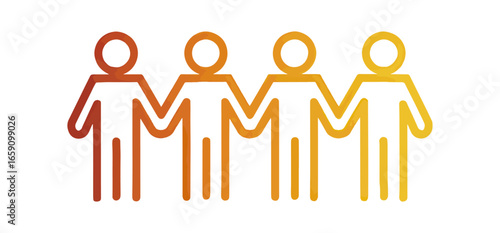 People standing together teamwork unity symbol