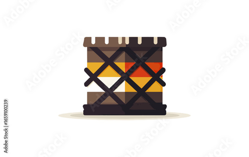 Multicolored container graphic design illustration