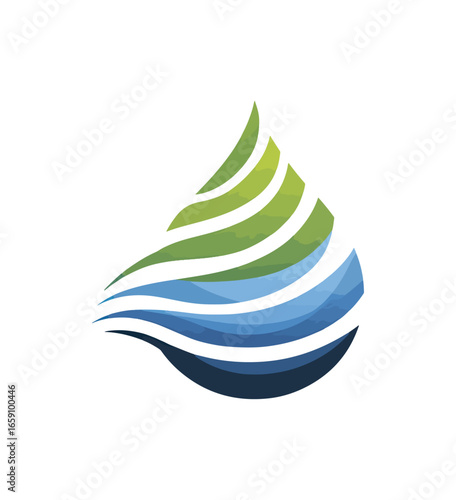 Abstract water droplet design graphic