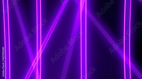 Abstract Purple Neon Lines Glowing Geometric Background