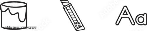 Utility knife vector icon stationery knife box cutter in outline style