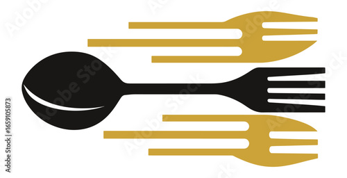 Spoon and forks graphic design