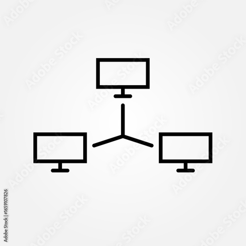 Abstract vector illustration of LAN network connection with nodes and lines. Local area network diagram for technology, communication, and IT infrastructure concept. Suitable for computer network, dat