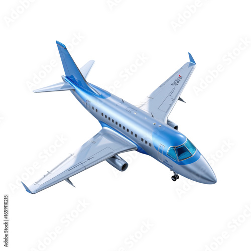Takeoff of a private jet airport runway aerial photography clear sky bird's eye view aviation excellence