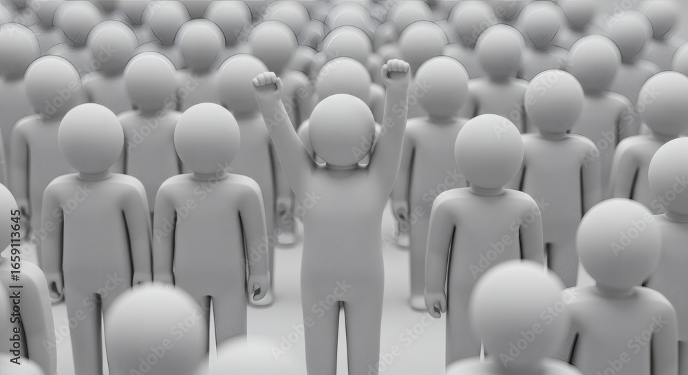 Obraz premium Minimalist 3D Human Crowd