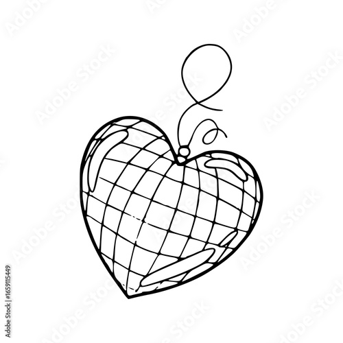 simple doodle of a grid heart
