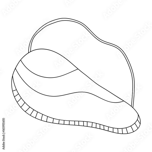 Creative drawing of a realistic clam shell resting on a flat surface