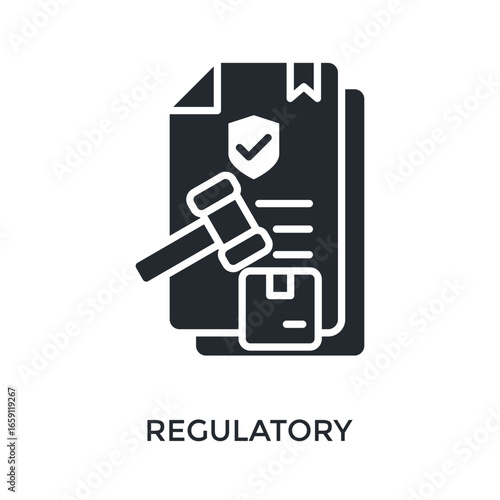 Regulatory Icon Glyph Style. Vector Illustration For Graphic Design