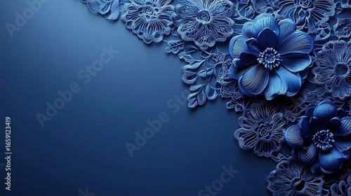 Purple Banner Background with Lace Decoration on Top and Bottom Edge, Vector Art Style, Simple and Elegant