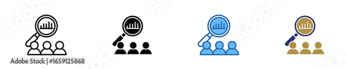 Market Research  Icon Set Multiple Style Collection
