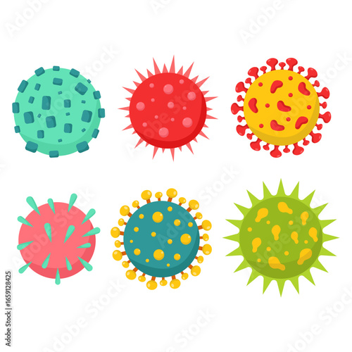 Set Of Virus Cell Illustration