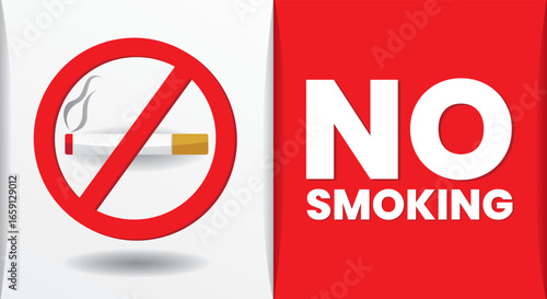 No smoking sign icon flat style background