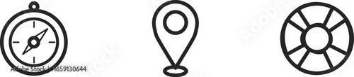 Simple Black and White Location Pin Icon for Maps and Navigation