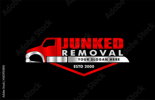 illustration vector graphic of junk removal solution services logo design template