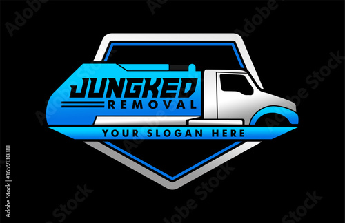 illustration vector graphic of junk removal solution services logo design template