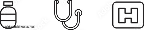Simple Line Art Illustration of a Stethoscope for Medical and Healthcare Designs