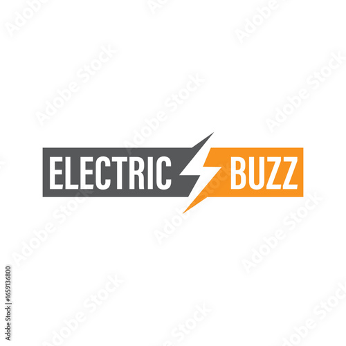 Modern Electric Buzz Logo Design:  Bold Orange and Gray Branding, Energy and Power Concept.