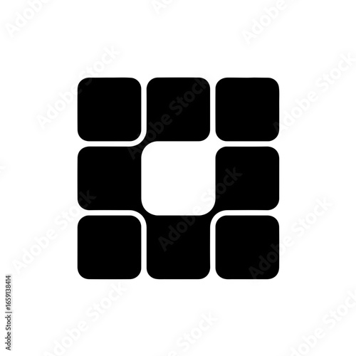 Modern grid pattern creates a professional and versatile logo for tech, security and innovation